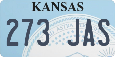 KS license plate 273JAS