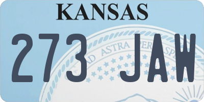KS license plate 273JAW