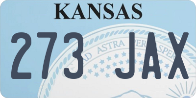 KS license plate 273JAX