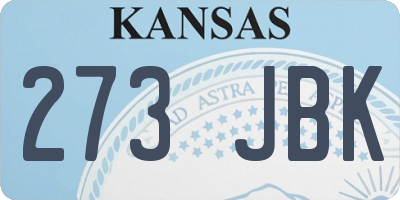 KS license plate 273JBK