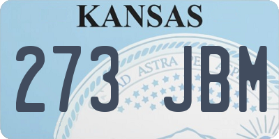 KS license plate 273JBM