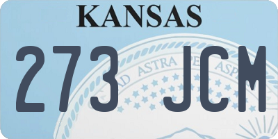 KS license plate 273JCM