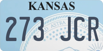 KS license plate 273JCR