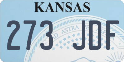 KS license plate 273JDF