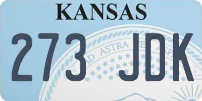 KS license plate 273JDK