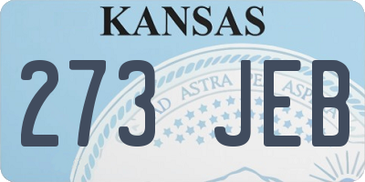 KS license plate 273JEB