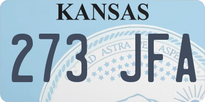 KS license plate 273JFA