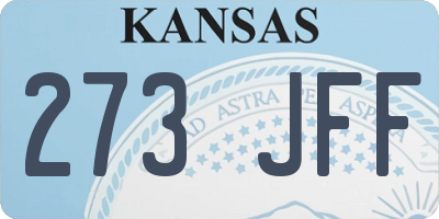 KS license plate 273JFF