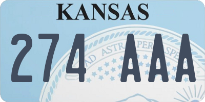 KS license plate 274AAA