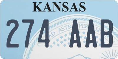 KS license plate 274AAB