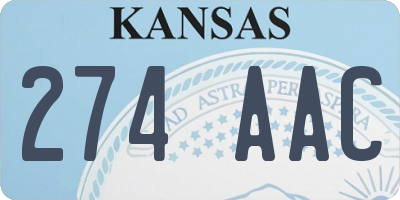 KS license plate 274AAC