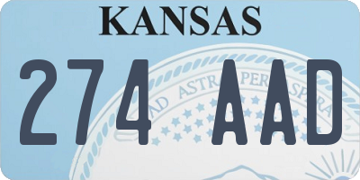 KS license plate 274AAD