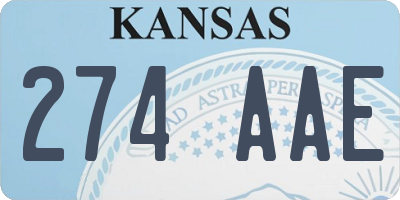 KS license plate 274AAE