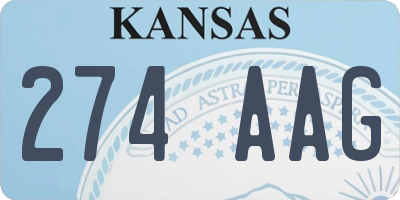 KS license plate 274AAG