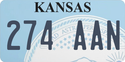 KS license plate 274AAN