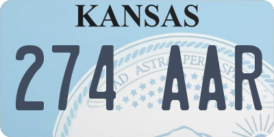 KS license plate 274AAR