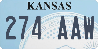 KS license plate 274AAW