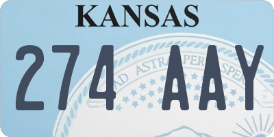KS license plate 274AAY
