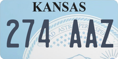 KS license plate 274AAZ