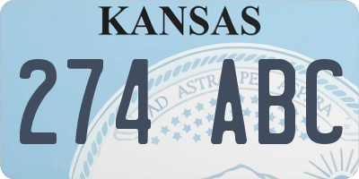 KS license plate 274ABC