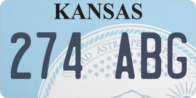 KS license plate 274ABG