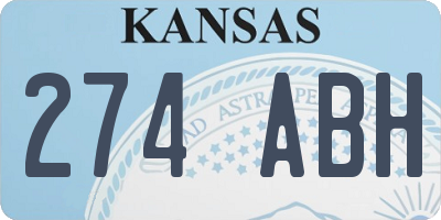 KS license plate 274ABH