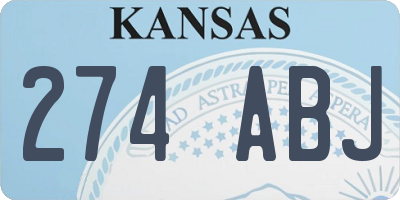 KS license plate 274ABJ