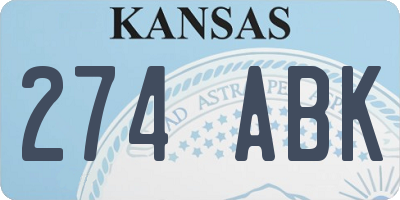 KS license plate 274ABK