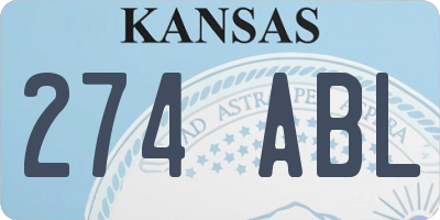 KS license plate 274ABL