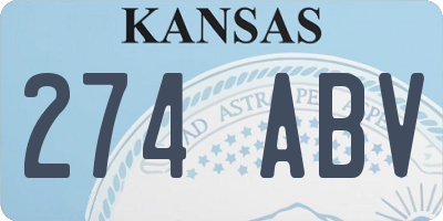 KS license plate 274ABV