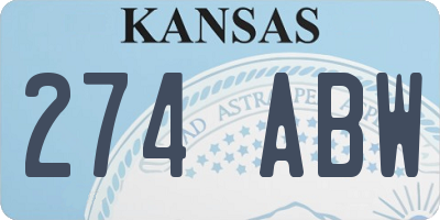 KS license plate 274ABW