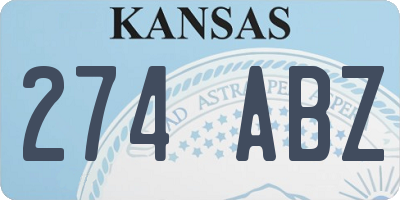 KS license plate 274ABZ