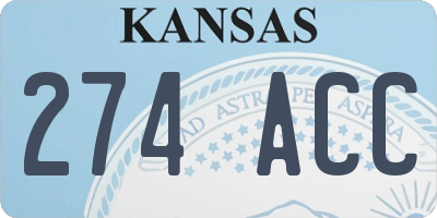 KS license plate 274ACC
