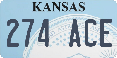 KS license plate 274ACE