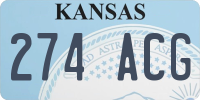 KS license plate 274ACG
