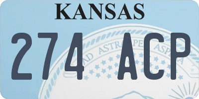 KS license plate 274ACP