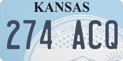 KS license plate 274ACQ
