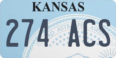 KS license plate 274ACS