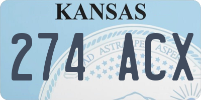 KS license plate 274ACX