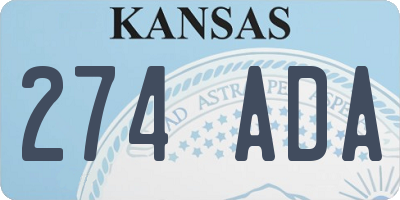 KS license plate 274ADA