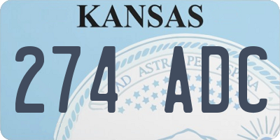 KS license plate 274ADC