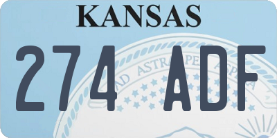 KS license plate 274ADF