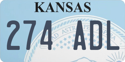 KS license plate 274ADL