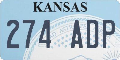 KS license plate 274ADP