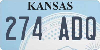 KS license plate 274ADQ
