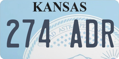 KS license plate 274ADR