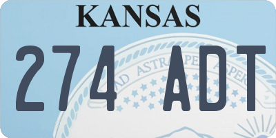 KS license plate 274ADT