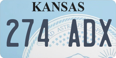 KS license plate 274ADX
