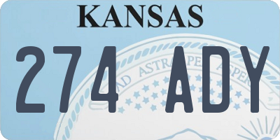 KS license plate 274ADY