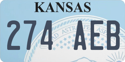 KS license plate 274AEB
